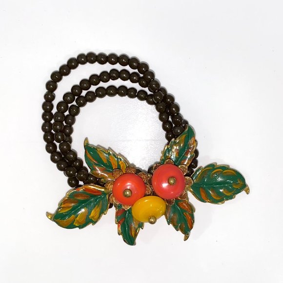 Vintage Signed Miriam Haskell Hinged Bracelet Glass  1930s Colorful Miriam Haskell Beaded Bracelet